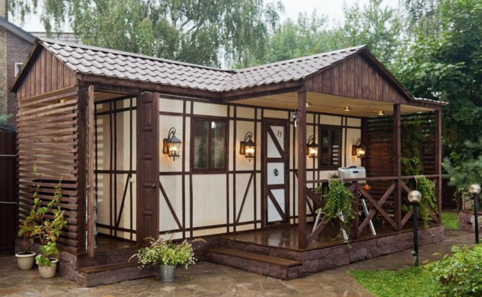 Half-timbered garden house