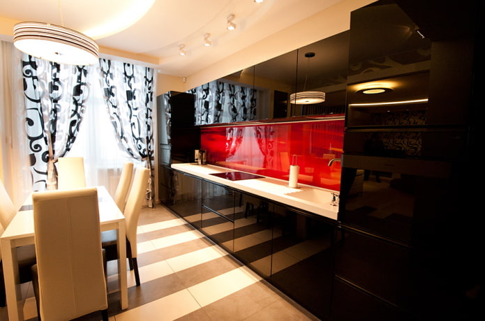Kitchen with beige chairs and walls
