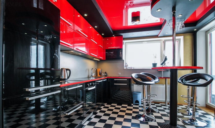 checkerboard floor tiles