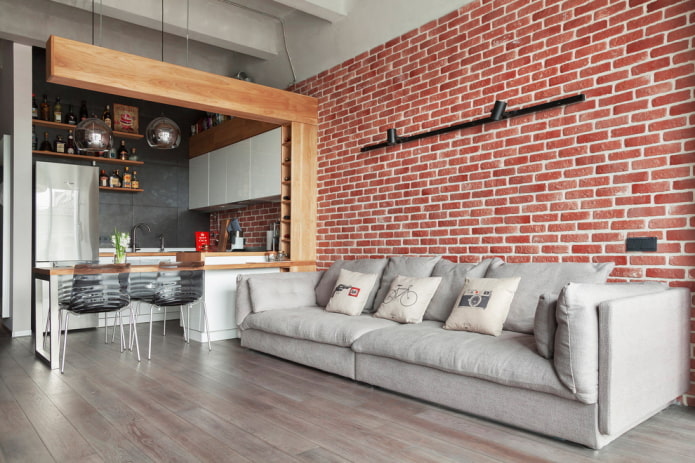 loft in the kitchen-living room