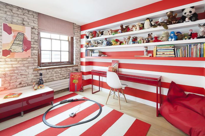 red and white striped wallpaper
