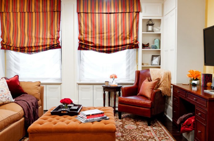 Red and orange curtain