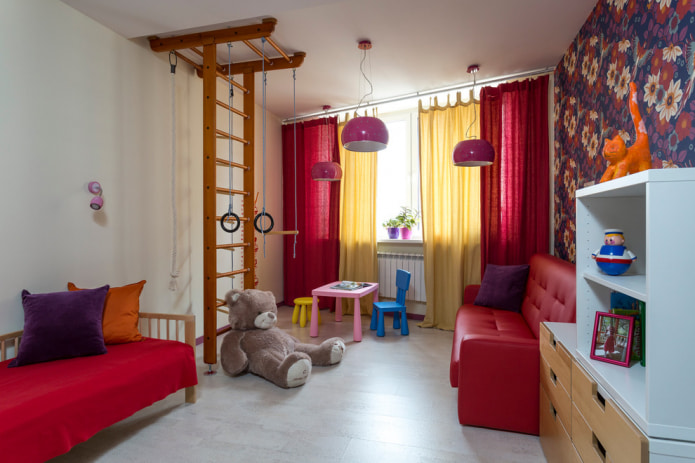 Red and yellow curtain