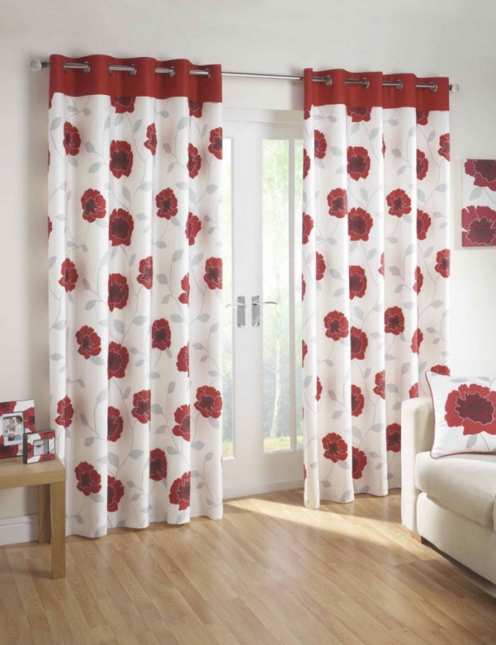 Red and white curtain