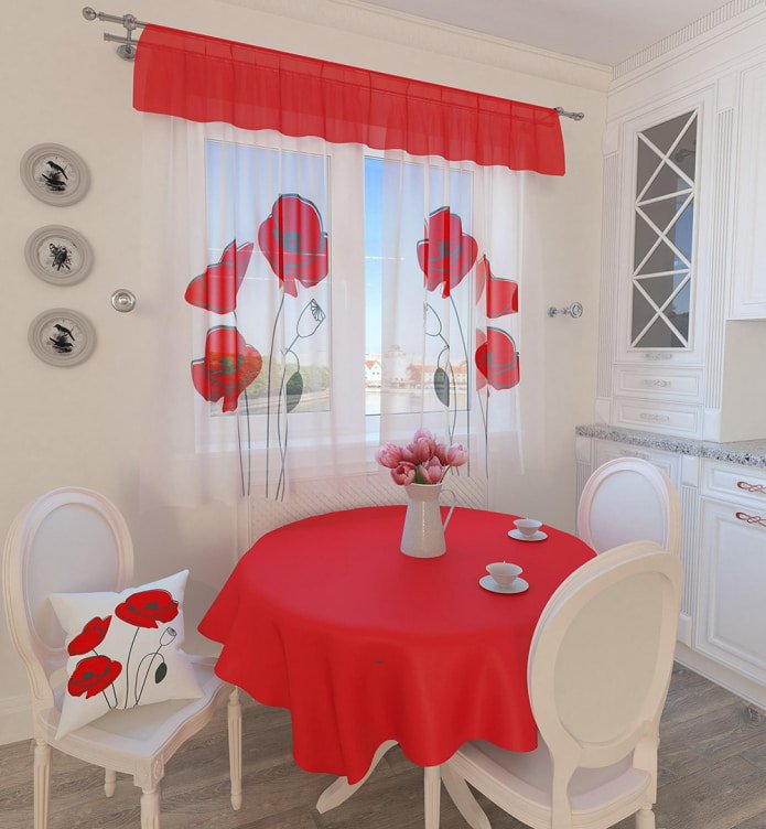 tulle with poppies