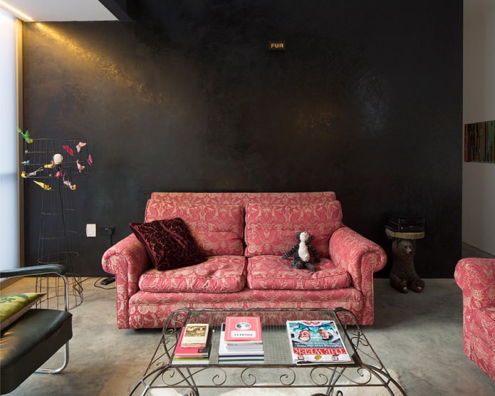 patterns on the sofa upholstery