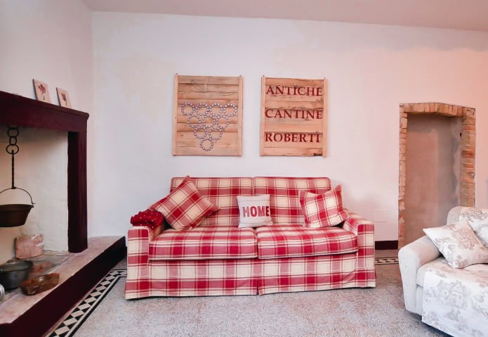 checkered sofa