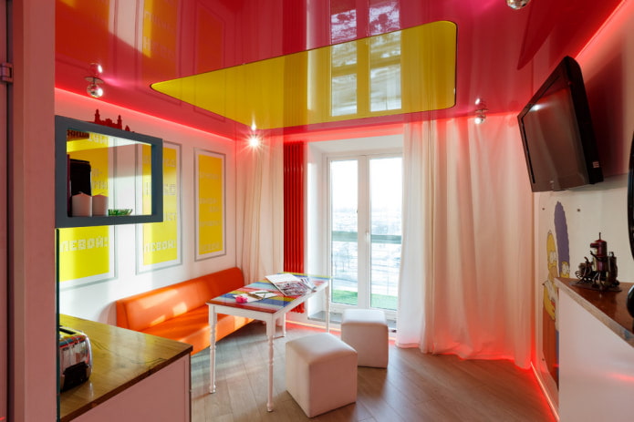 yellow square in the studio ceiling