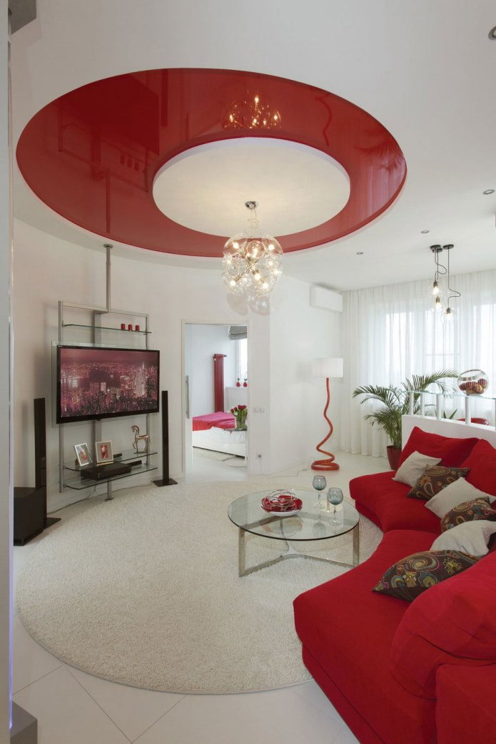 round ceiling with a white center