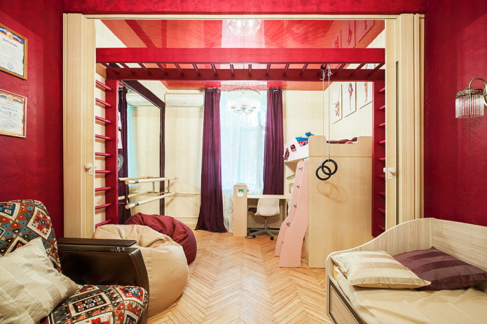red children's room
