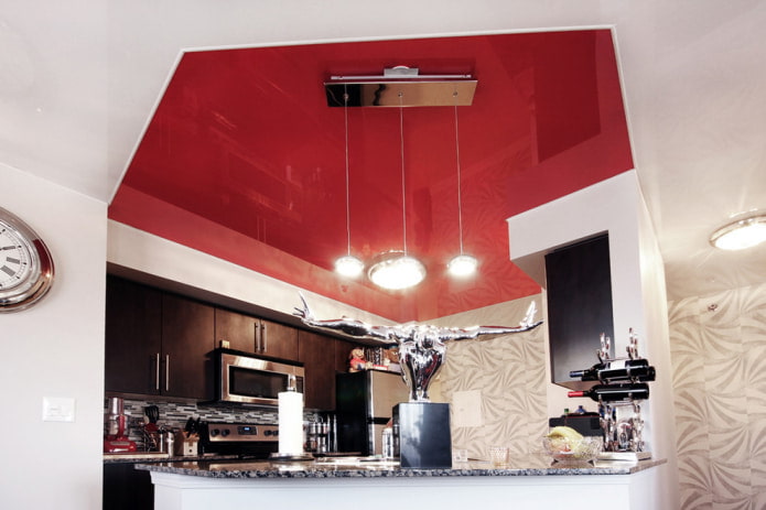 non-standard pentagon-shaped kitchen ceiling