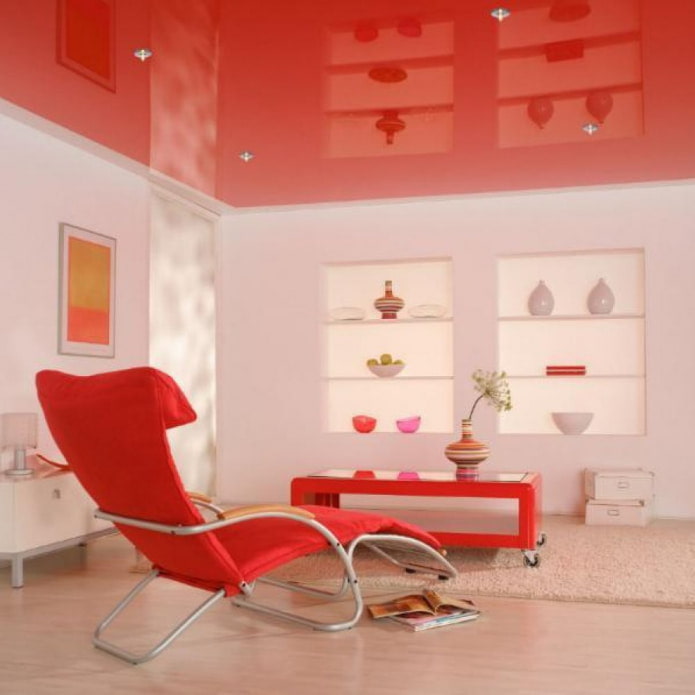 stretch ceiling in a light interior