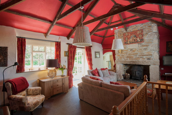 gray floor in the living room interior