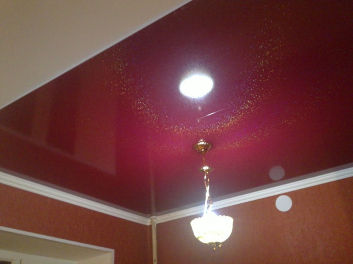 ceiling with gold glitter