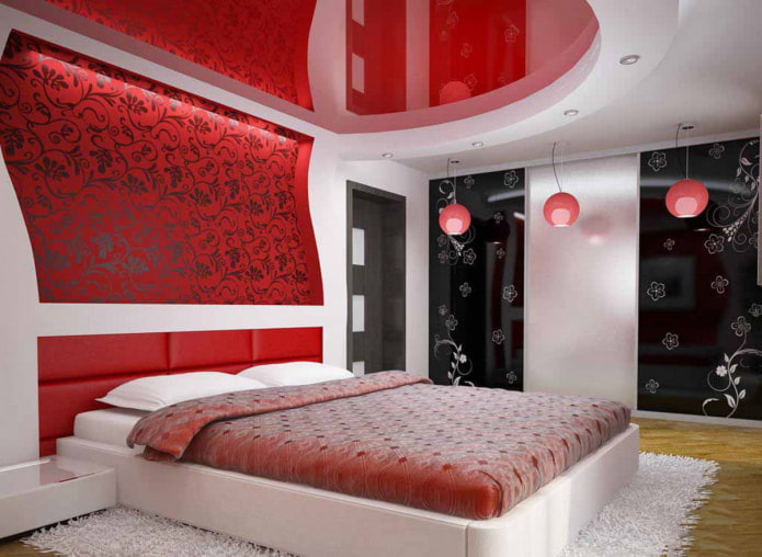 round cutout with a glossy stretch ceiling