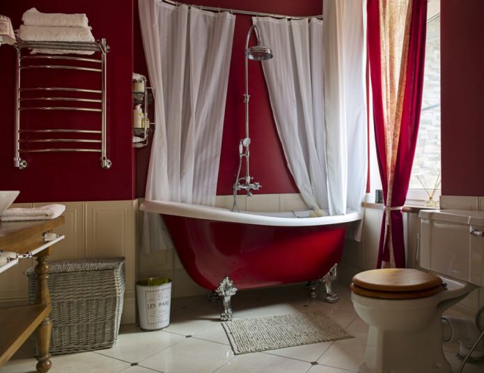 red bathtub