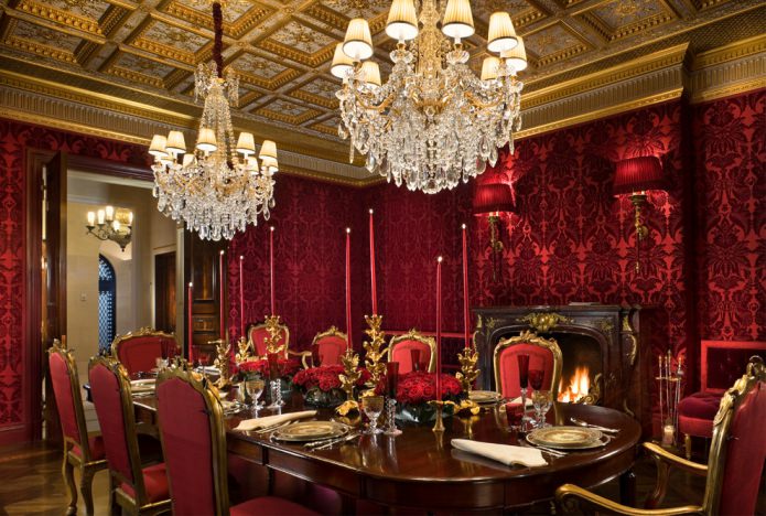 Red and gold interior