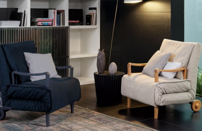 folding chair in the living room interior