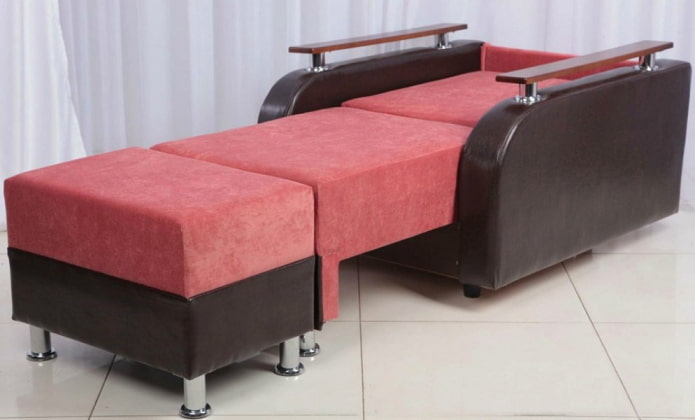 folding chair with a pouf in interior