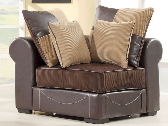 corner folding armchair in the interior