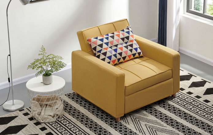 yellow folding chair in the interior