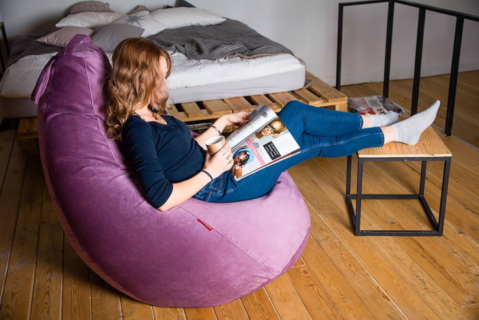 bean bag chair in the bedroom