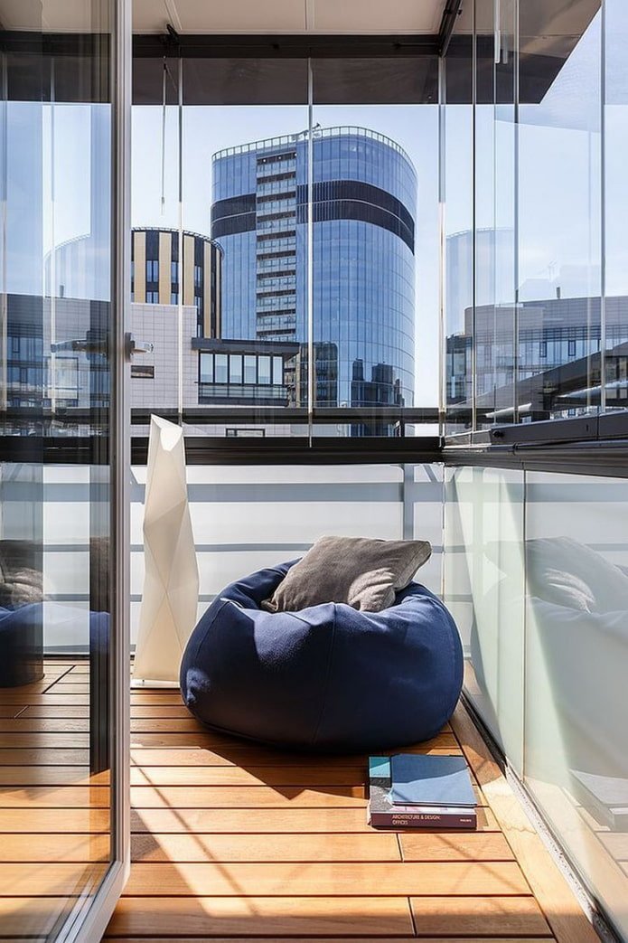 bean bag chair on the balcony