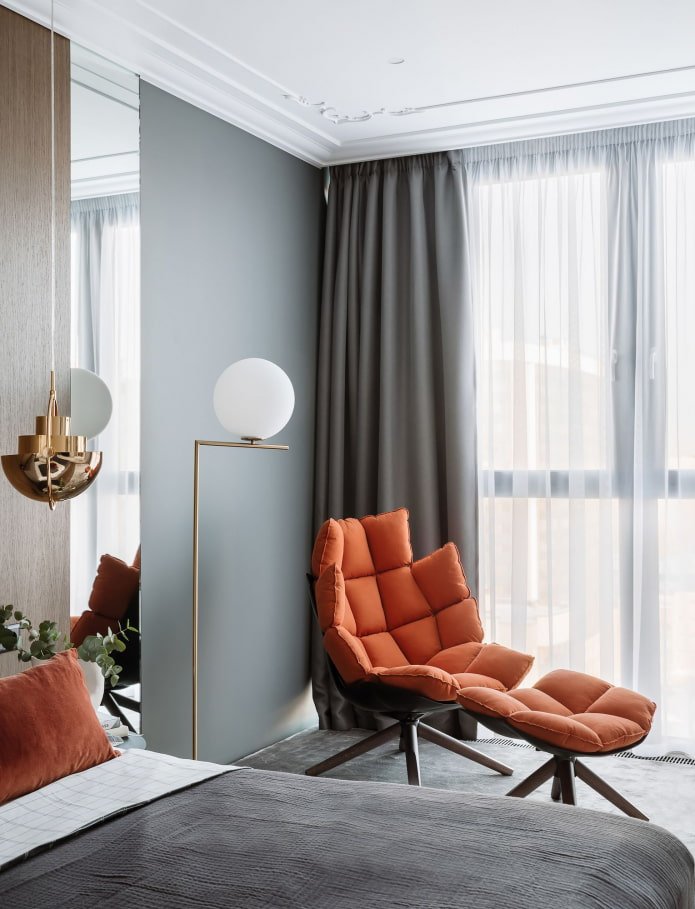 Futuristic chair in the bedroom