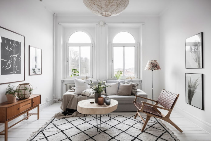 wicker chair in the living room