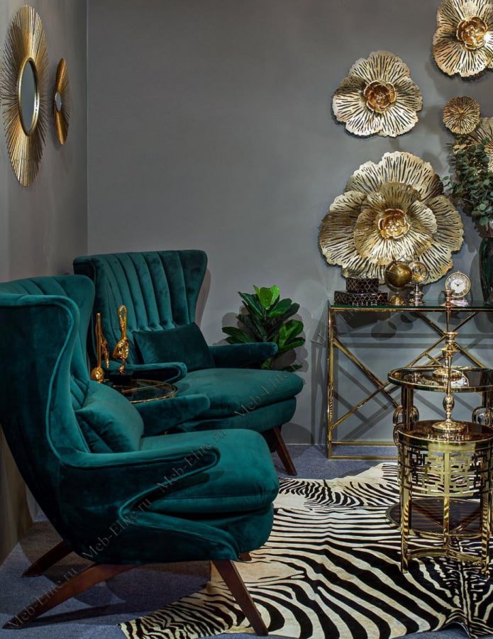 chairs in dark velor
