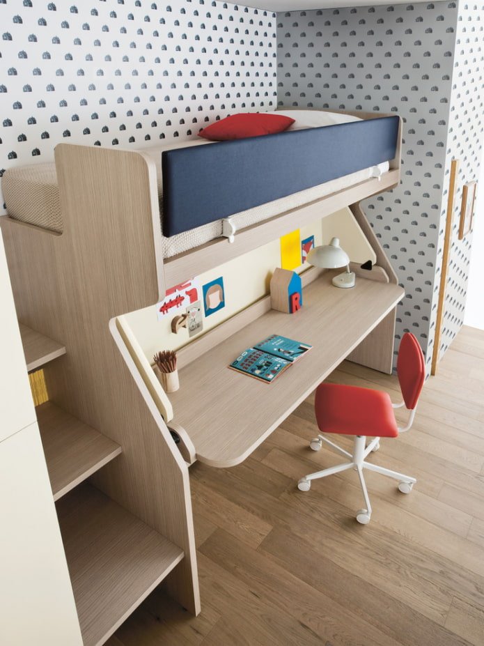 bed with table