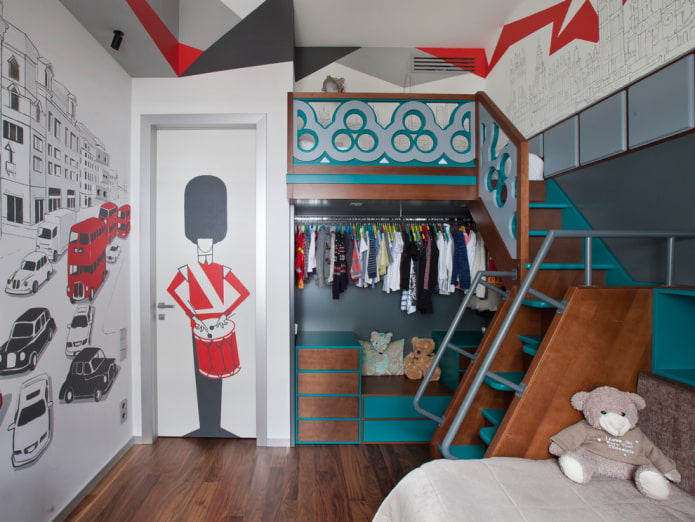 children's room with a wardrobe
