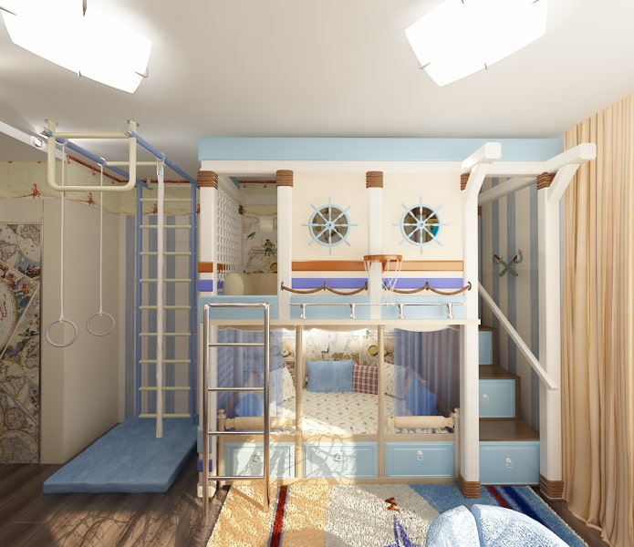 children's room with a sports area