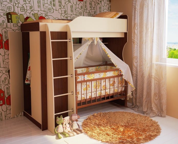 children's room with a crib for a newborn