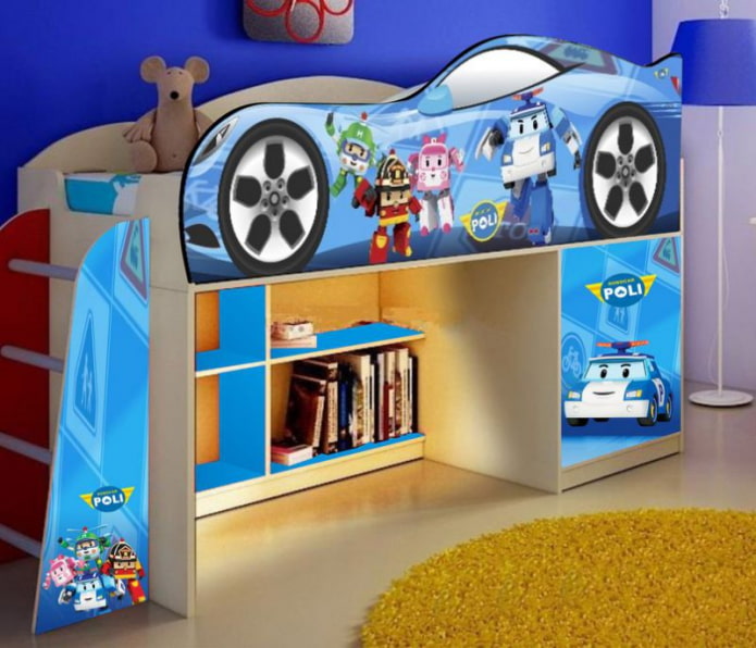 bed in the form of a car