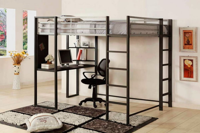 One and a half loft bed