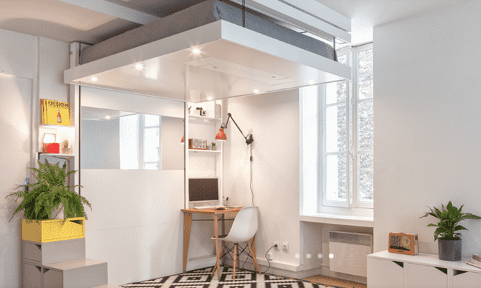 movable bed under the ceiling