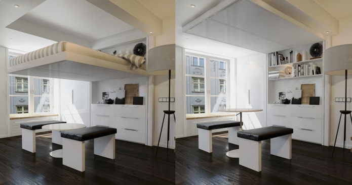 BedUp bed (rising to the ceiling)