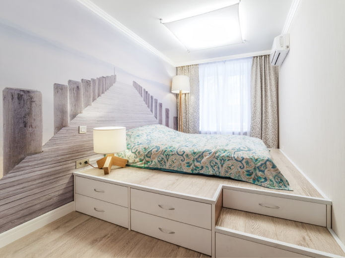 placing a podium bed in the interior