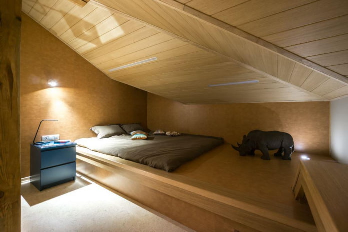 podium bed design in the interior