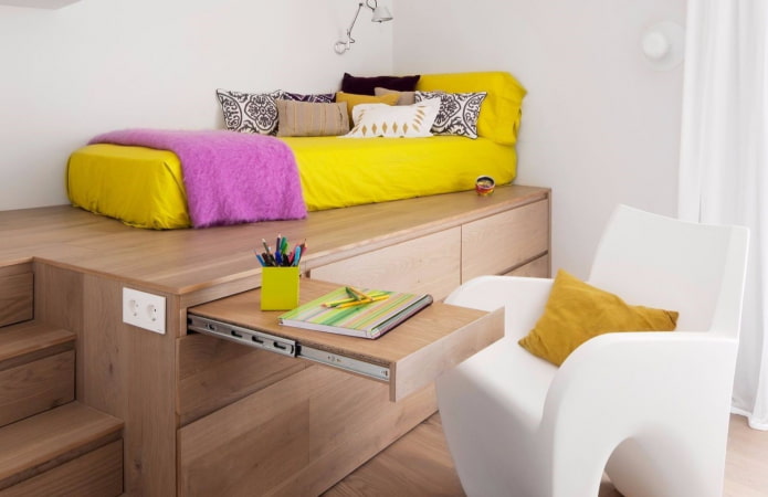 podium bed in a children's room