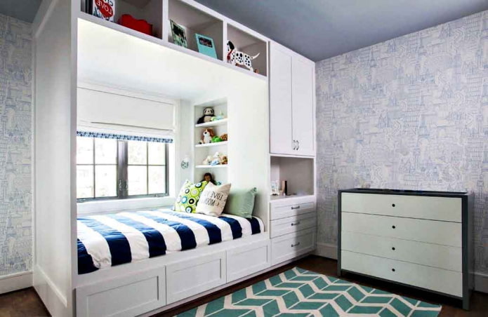 bed with wardrobe