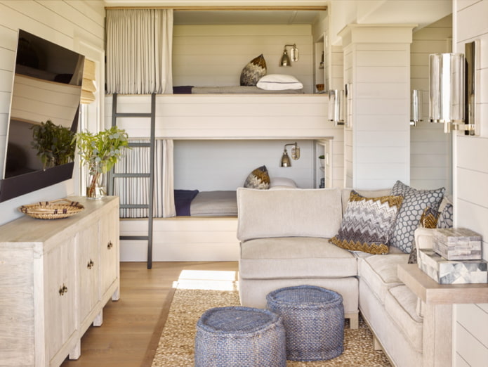 bunk bed in the living room