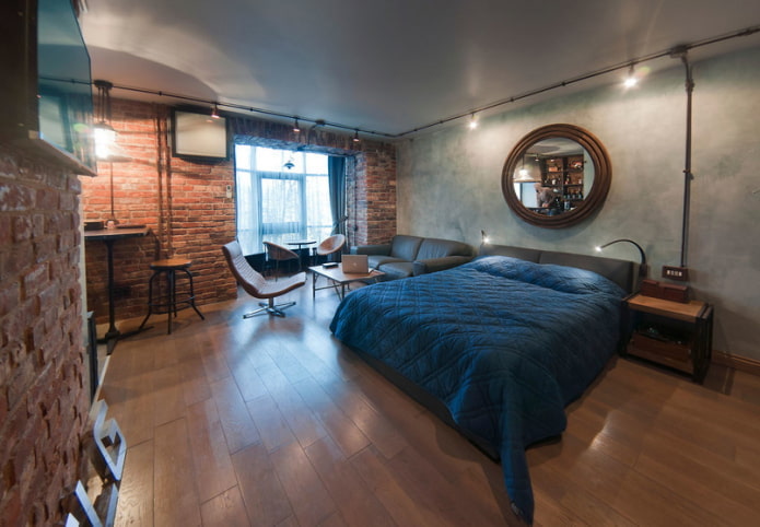 Large double bed in the living room