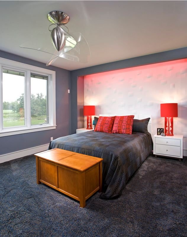 lighting in a niche with a bed in the interior