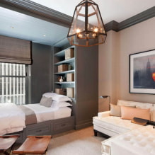 How to place a bed in a one-room apartment?-2
