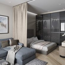 How to place a bed in a one-room apartment?-4
