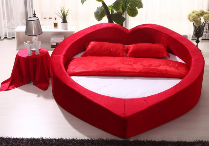 curly bed in the bedroom interior