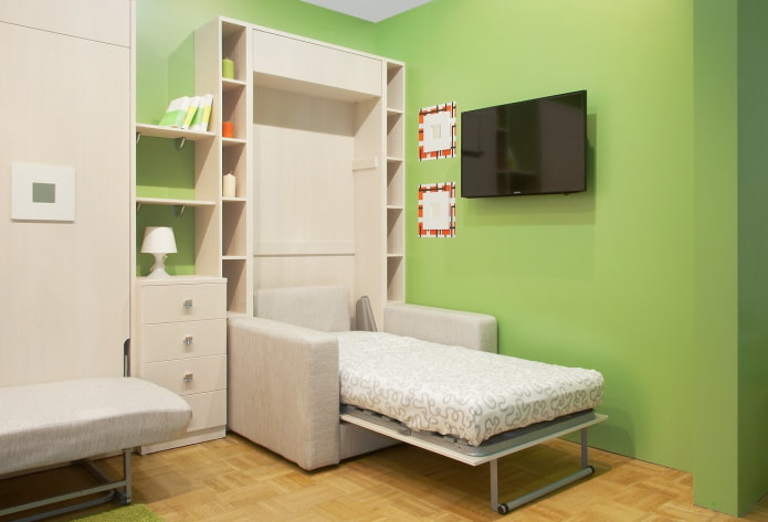 wardrobe-bed-chair in the interior
