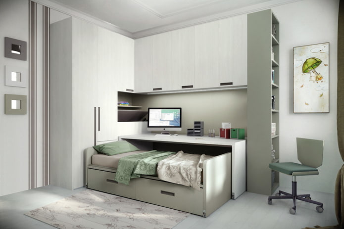 transformer bed in the interior